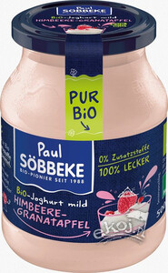Jogurt kremowy malina granat 3,8% BIO 500g Sobbeke