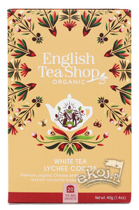 Herbata biała Lychee Cocoa BIO 20x2g English Tea Shop