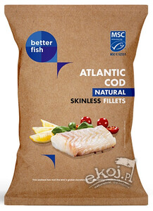 Dorsz atlantycki filet bez skóry mrożony 475g Better Fish